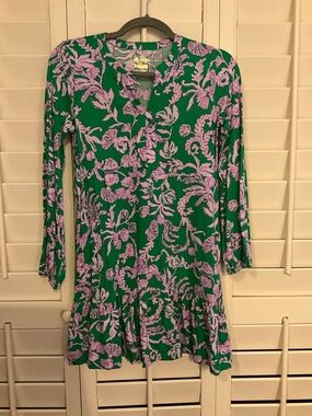 Lilly Pulitzer Green and Lavender Alyssa Dress